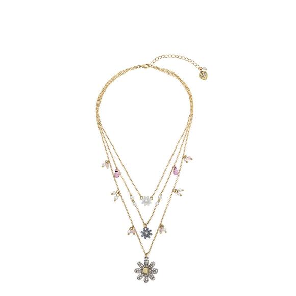 NWT Betsey Johnson Layered Daisy Necklace - Picture 2 of 5